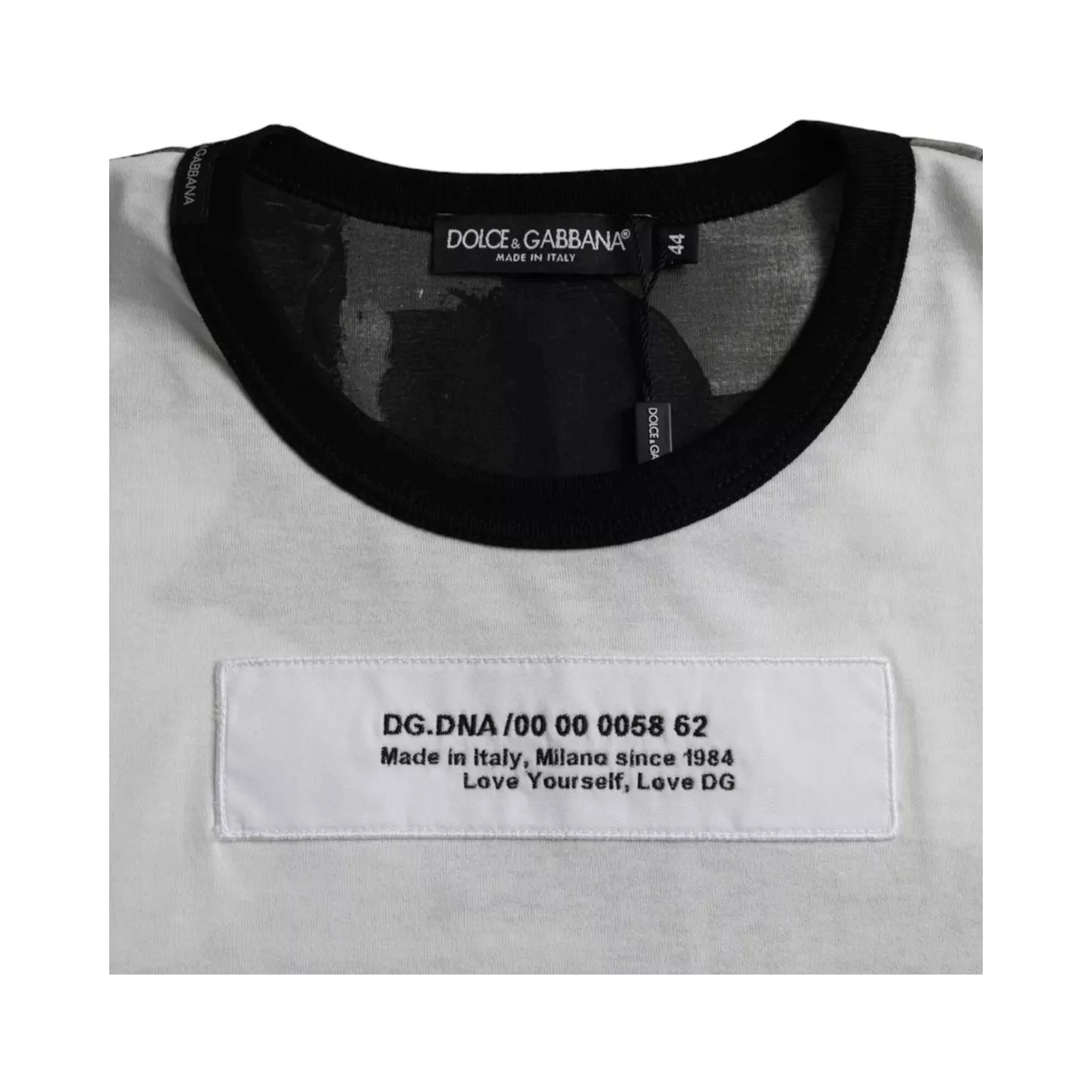 Black White Camouflage Round Neck T-shirt