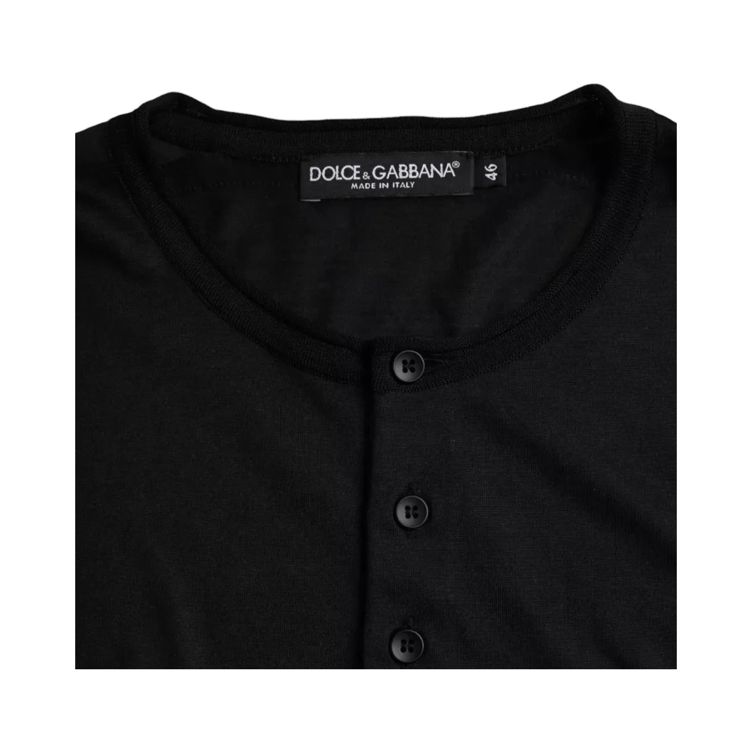 Black Silk Round Neck Short Sleeve T-shirt