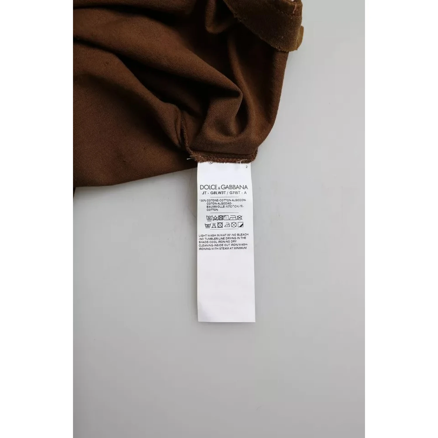 Brown Color Splash Cotton Crew Neck T-shirt