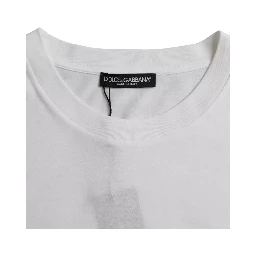 White Cotton Round Neck Short Sleeve T-shirt