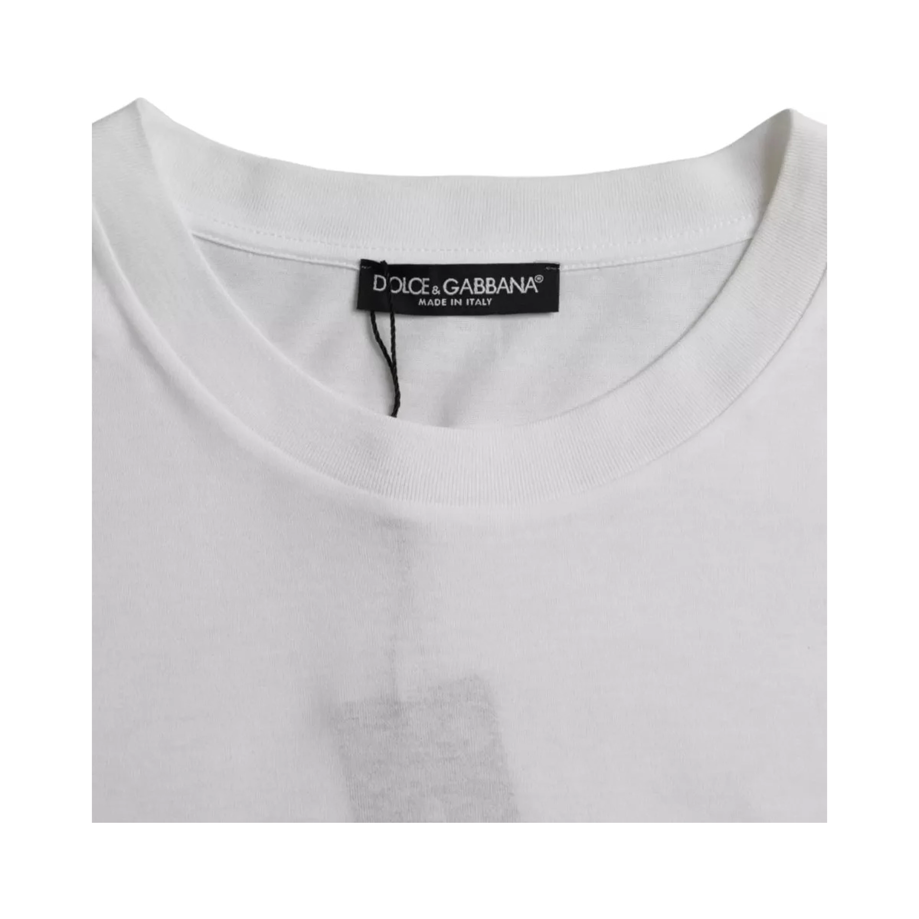 White Cotton Round Neck Short Sleeve T-shirt