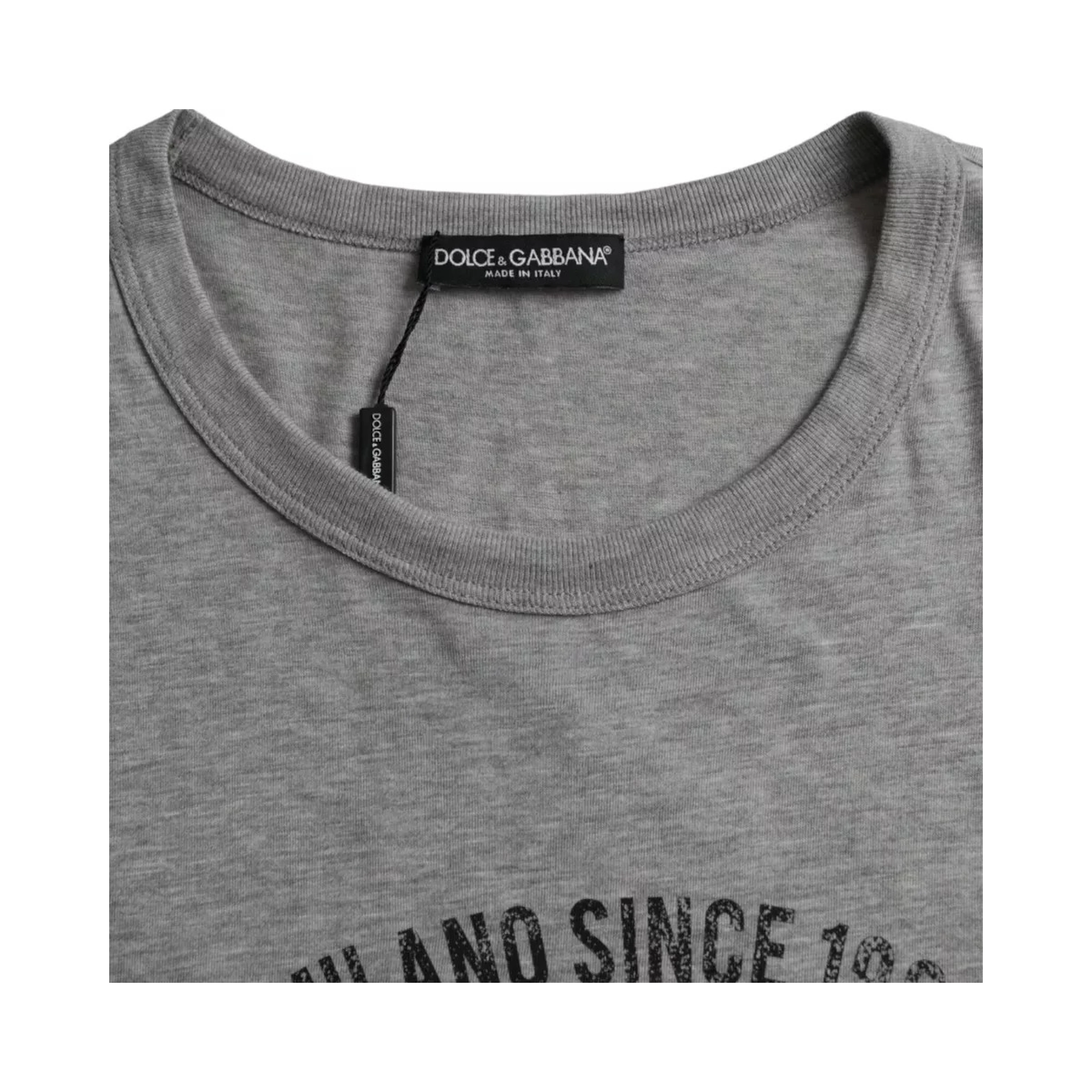 Gray Graphic Print Cotton Round Neck T-shirt