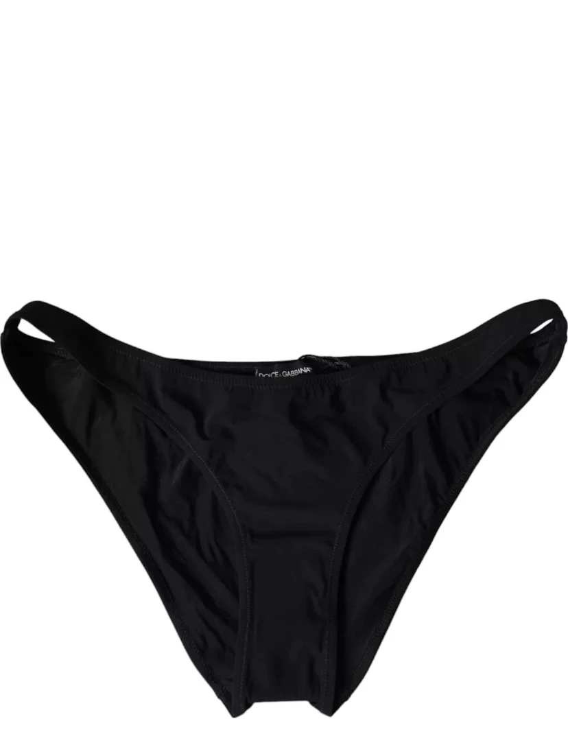 Black Nylon Swimwear Beachwear Bottom Bikini