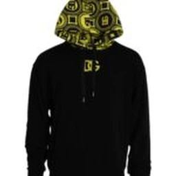 Black Logo Cotton Hooded Sweatshirt Sweater