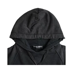 Black Cotton Hooded Short Sleeves Cropped T-shirt