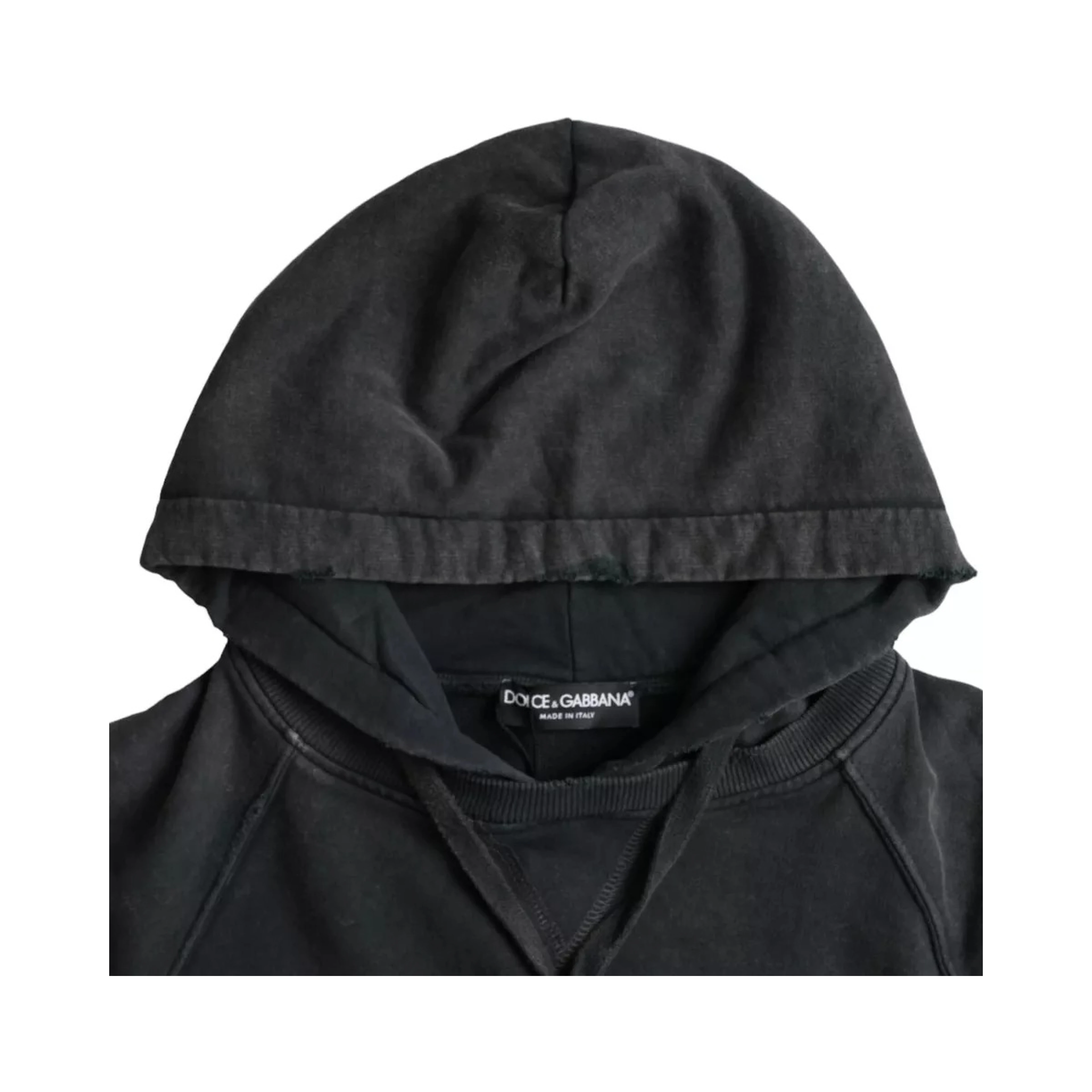 Black Cotton Hooded Short Sleeves Cropped T-shirt
