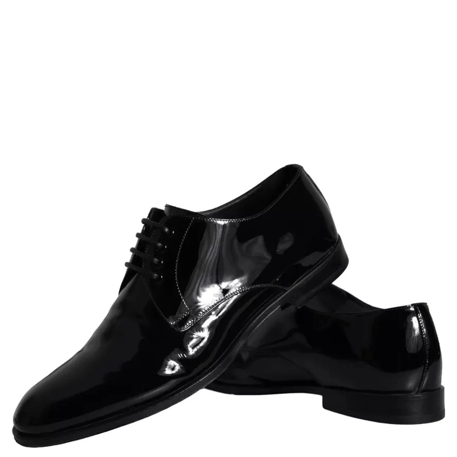 Black Calfskin Leather Derby Men Dress Shoes