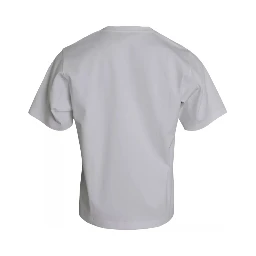 White Cotton Round Neck Short Sleeve T-shirt