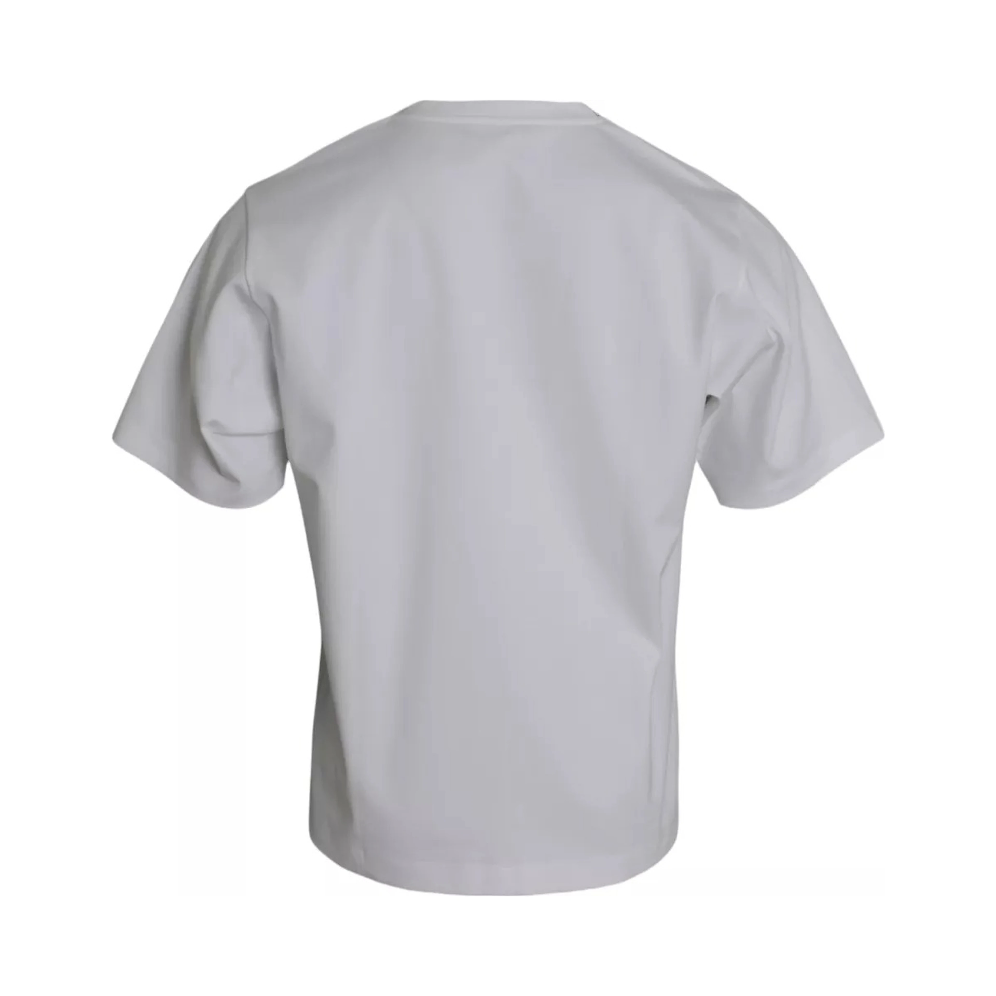 White Cotton Round Neck Short Sleeve T-shirt