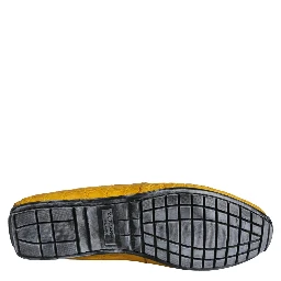 Yellow Leather Slip Mocassin Loafers Shoes