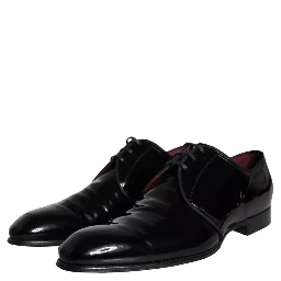 Black Patent Leather Derby Men Dress Shoes