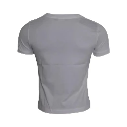 White Cotton Round Neck Short Sleeve T-shirt