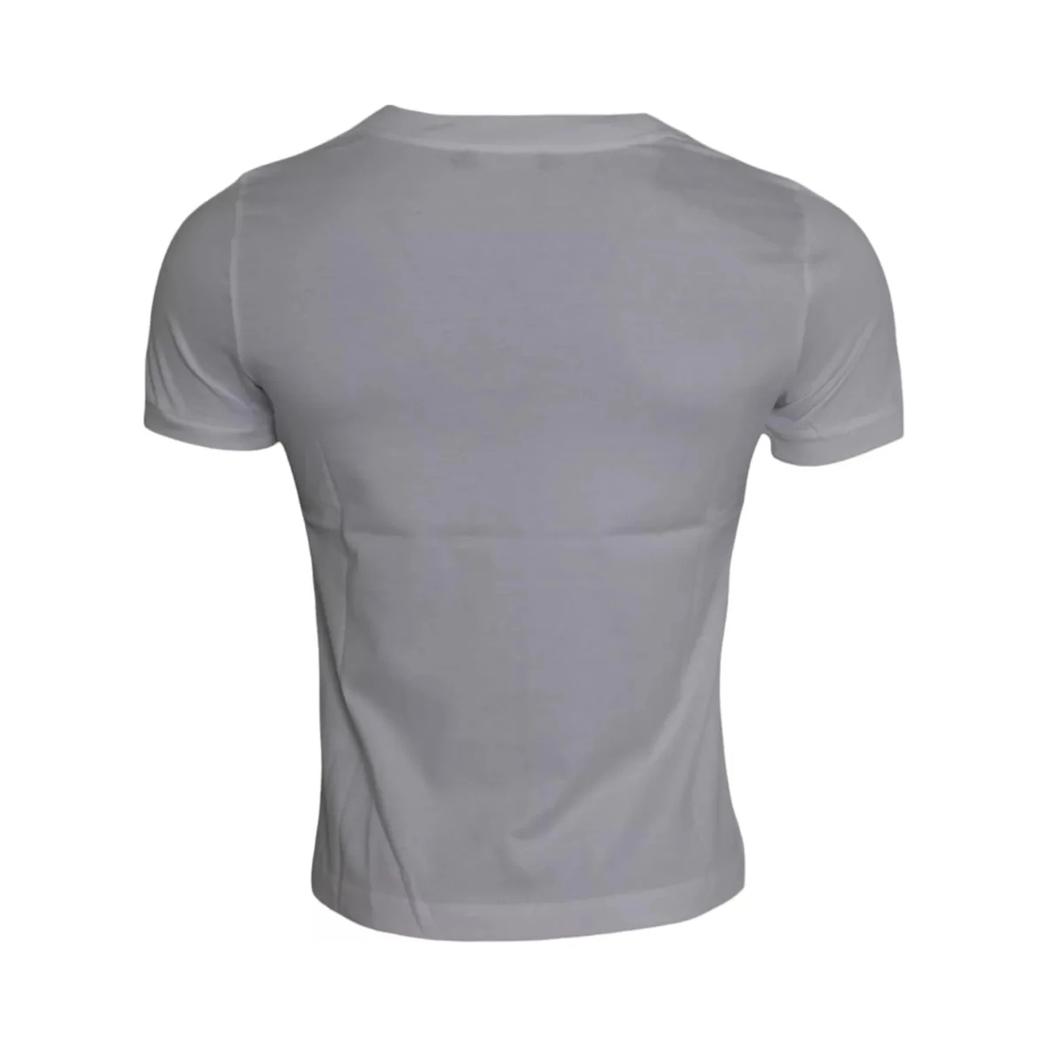 White Cotton Round Neck Short Sleeve T-shirt