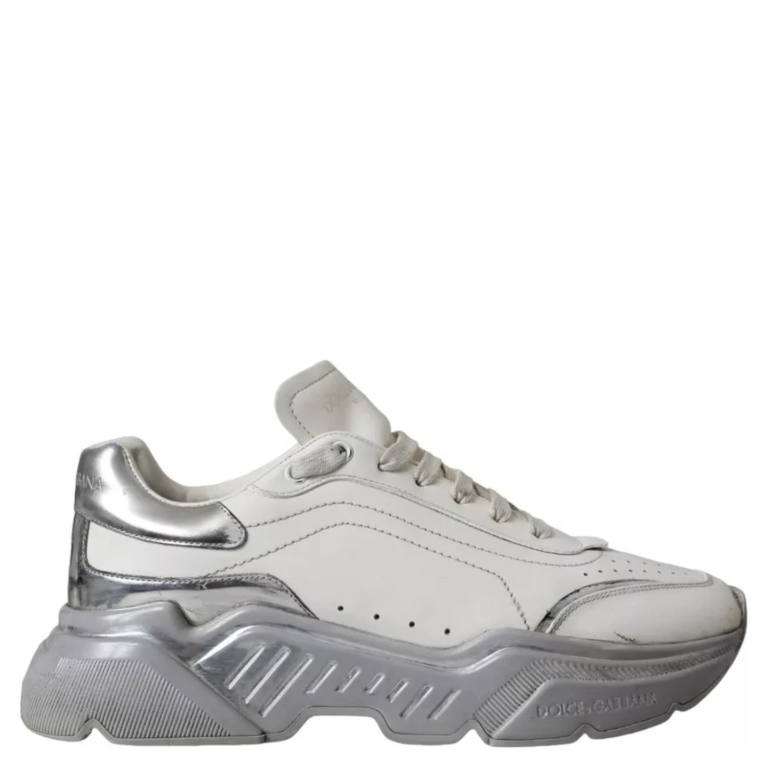 White Silver Daymaster Low Top Sneakers Shoes