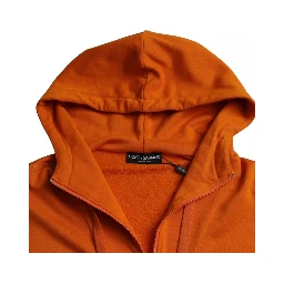 Orange Hooded Pullover Sweatshirt Sweater