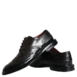 Black Leather Oxford Wingtip Formal Men Shoes