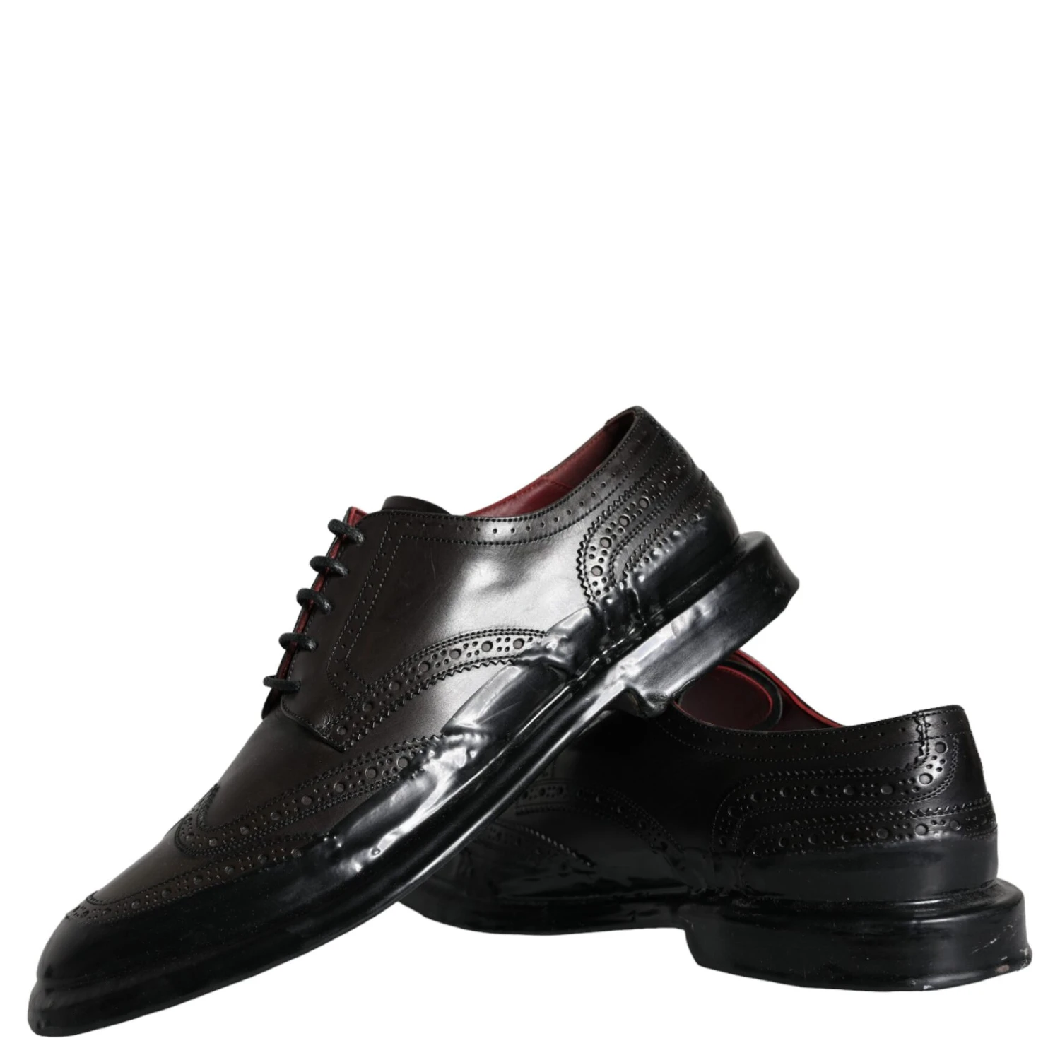 Black Leather Oxford Wingtip Formal Men Shoes