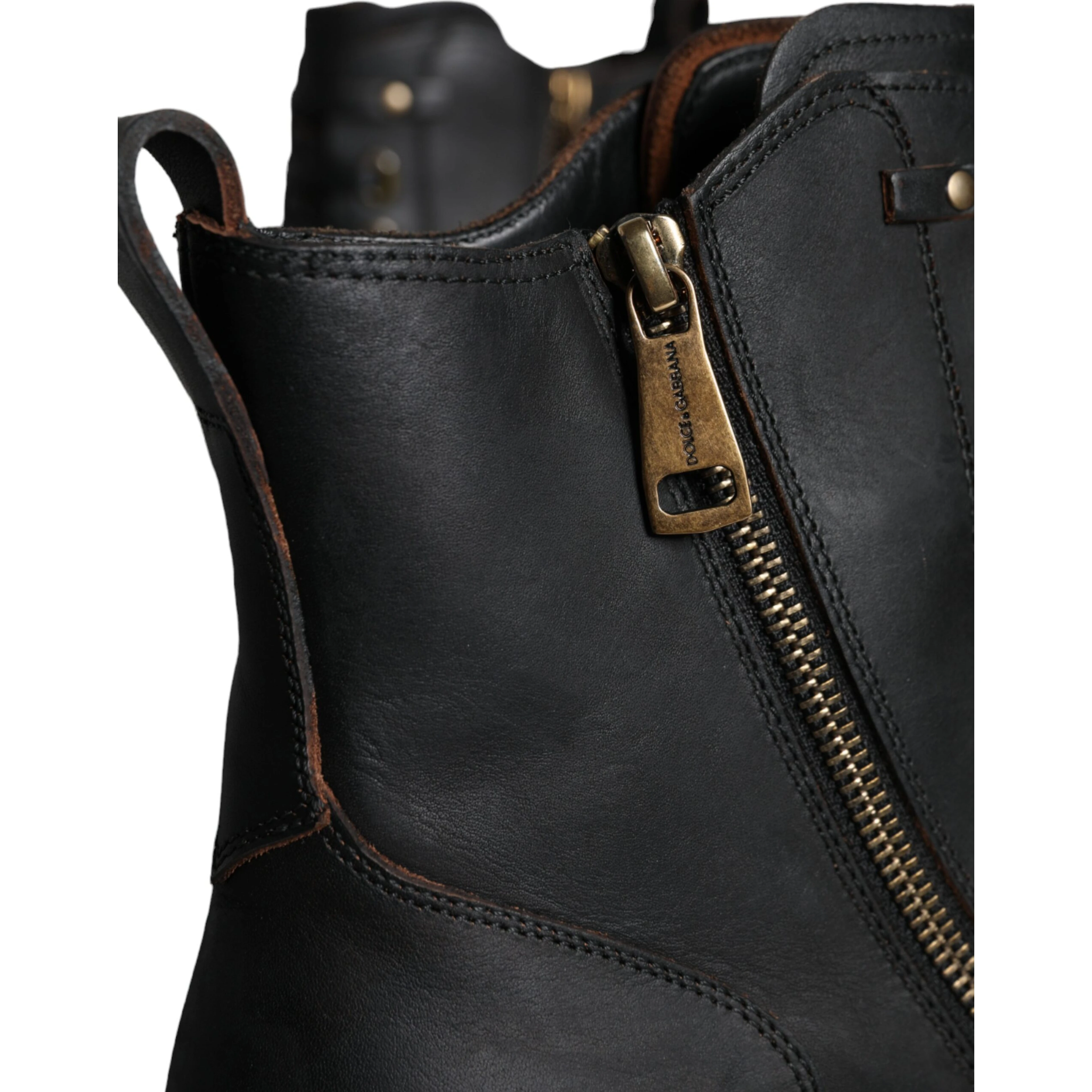 Black Lace Up Mid Calf Boots Men Shoes