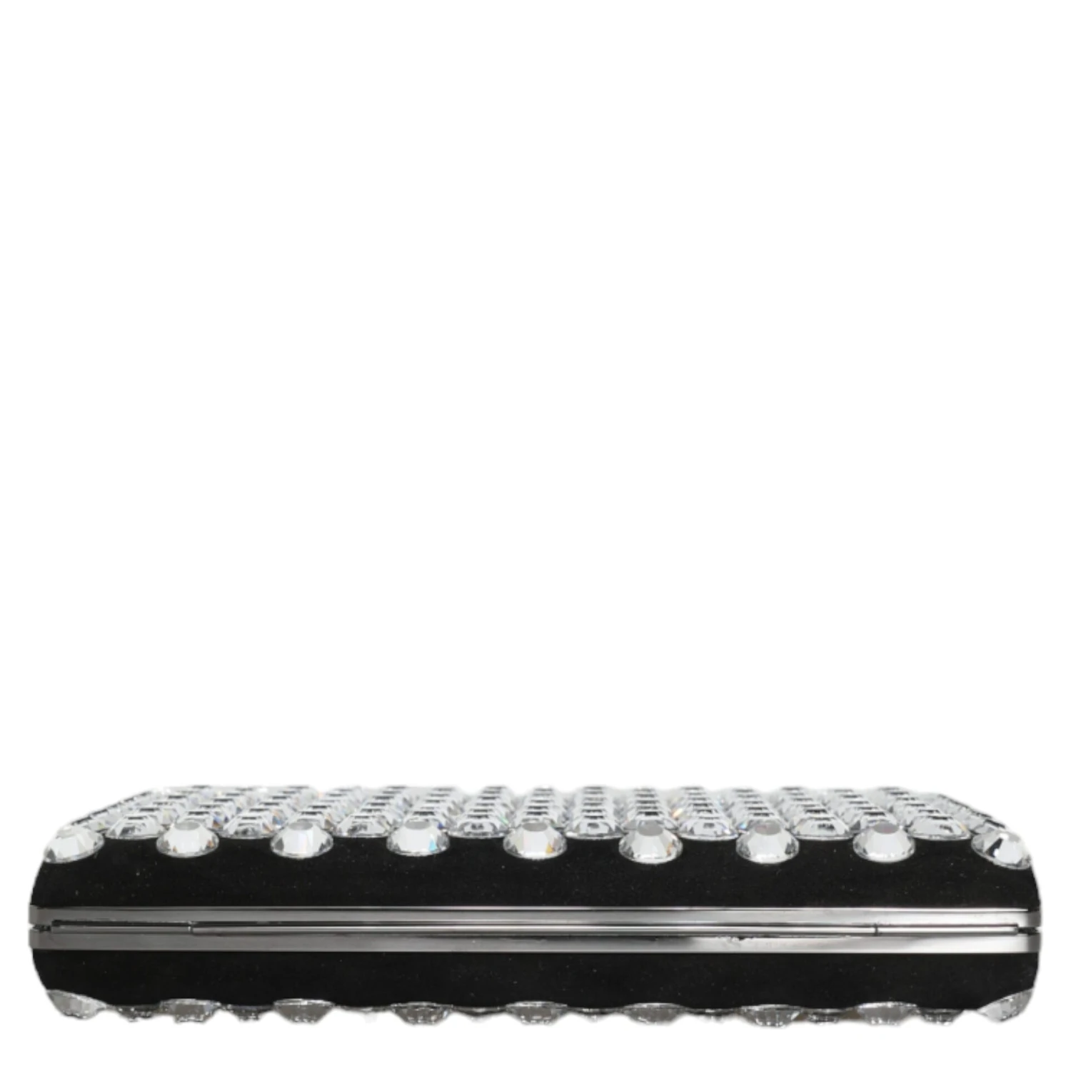 Black Velvet Crystal Clutch Evening Party Purse Bag
