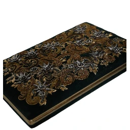 Black Velvet Gold Frame Clutch Evening Party Purse Bag