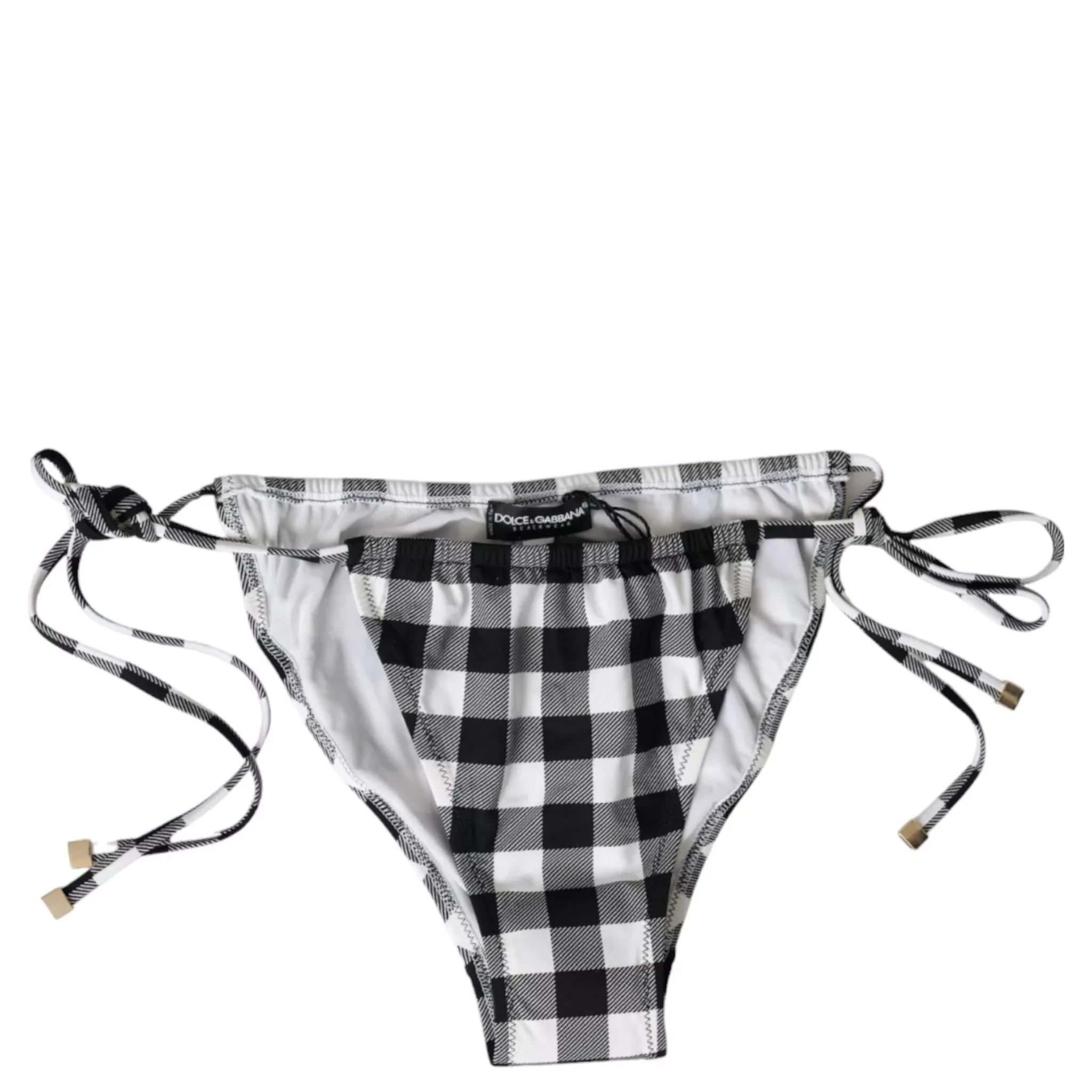 Black White Check Swimwear Beachwear Bottom Bikini