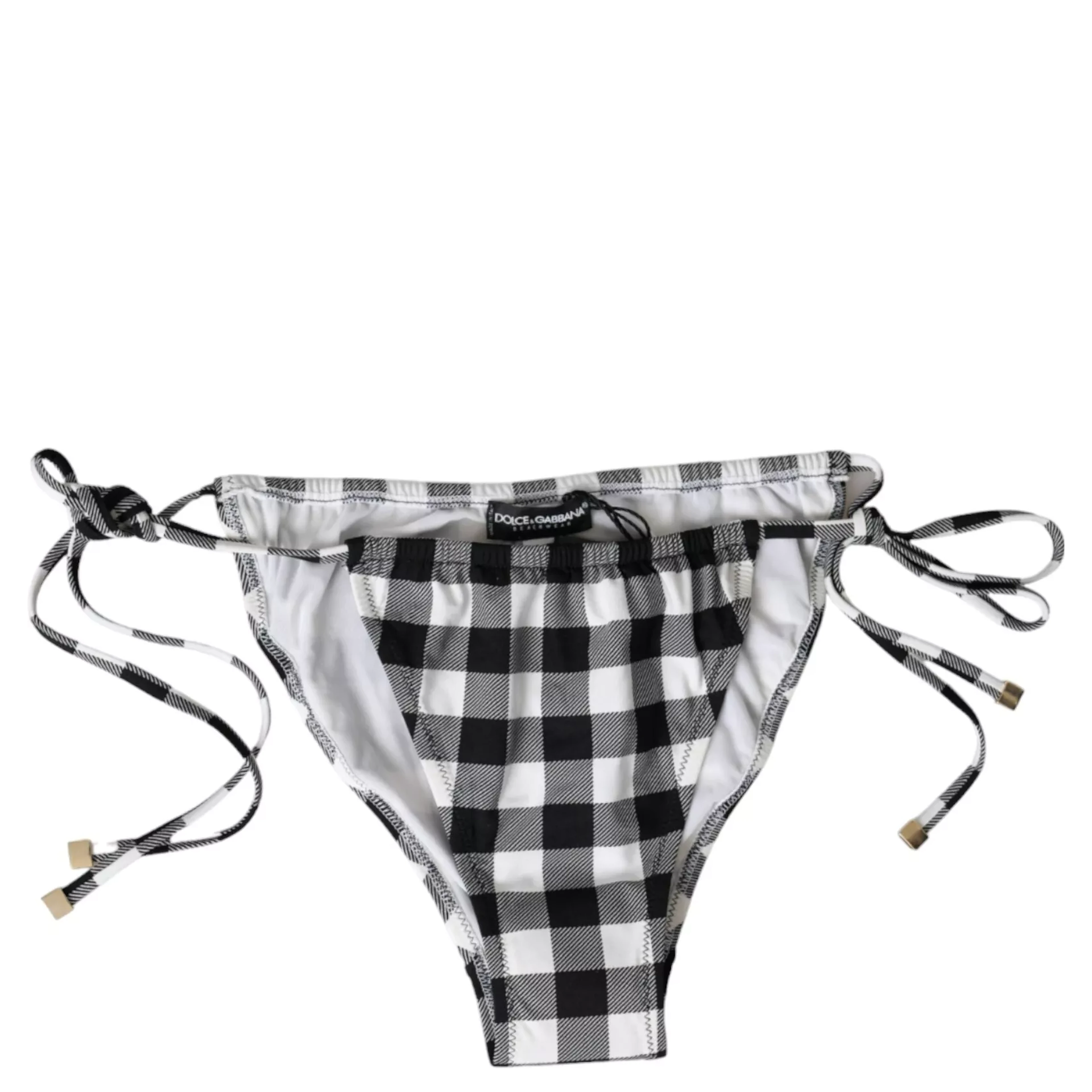 Black White Check Swimwear Beachwear Bottom Bikini
