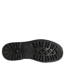 Black Lace Up Mid Calf Boots Men Shoes
