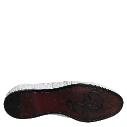 White Woven Leather Slip On Loafers Men Shoes