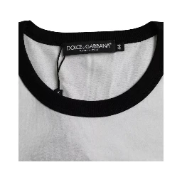 Black White Jazz Print Cotton Short Sleeves T-shirt