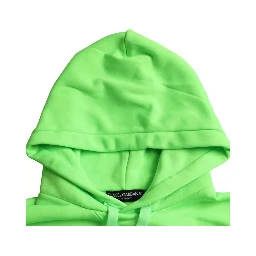 Green Logo Hooded Pullover Sweatshirt Sweater