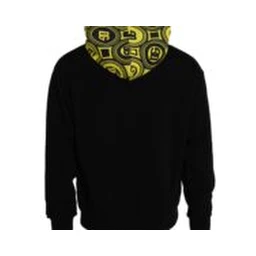 Black Logo Cotton Hooded Sweatshirt Sweater