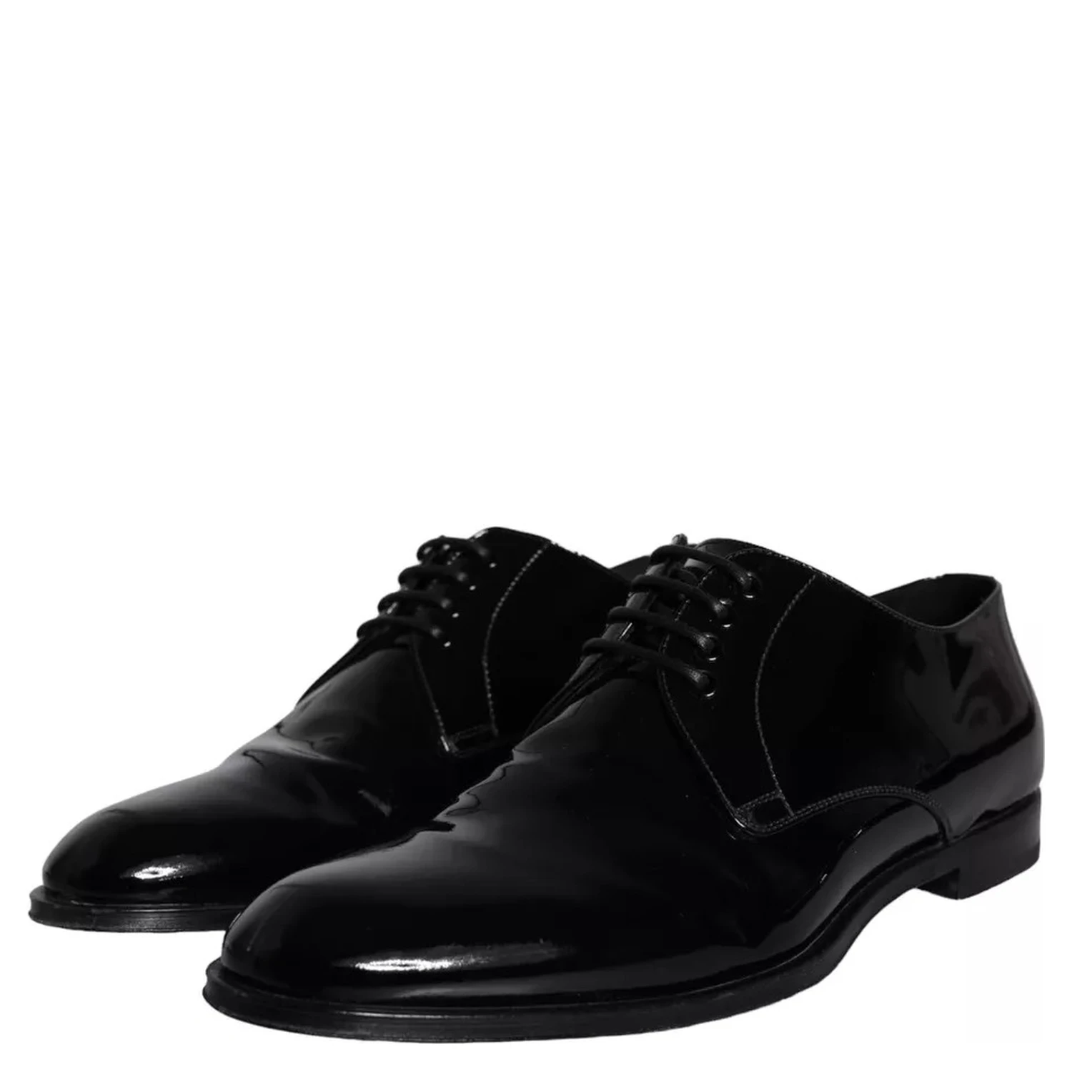 Black Calfskin Leather Derby Men Dress Shoes