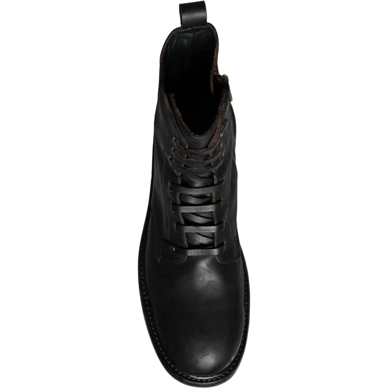 Black Lace Up Mid Calf Boots Men Shoes
