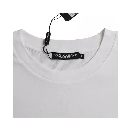 White Cotton Round Neck Short Sleeve T-shirt