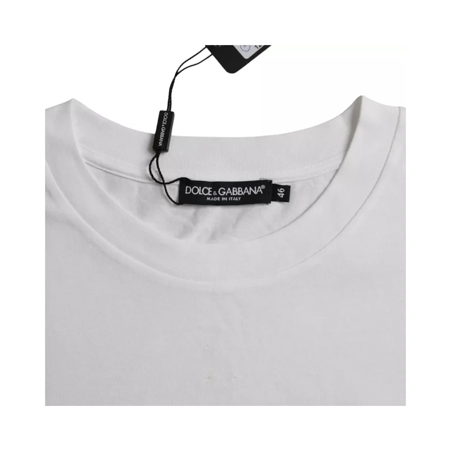 White Cotton Round Neck Short Sleeve T-shirt