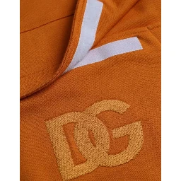 Orange Hooded Pullover Sweatshirt Sweater