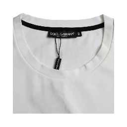 White Red Lips Print Cotton Men T-shirt