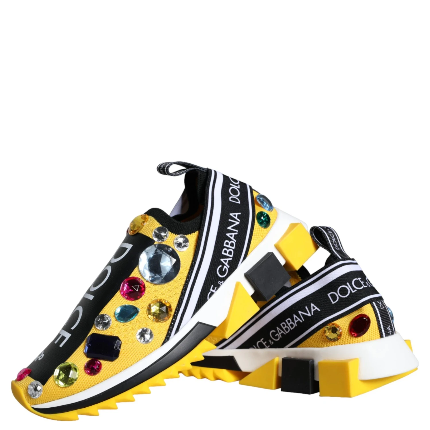 Yellow Sorrento Crystals Sneakers Womens Shoes