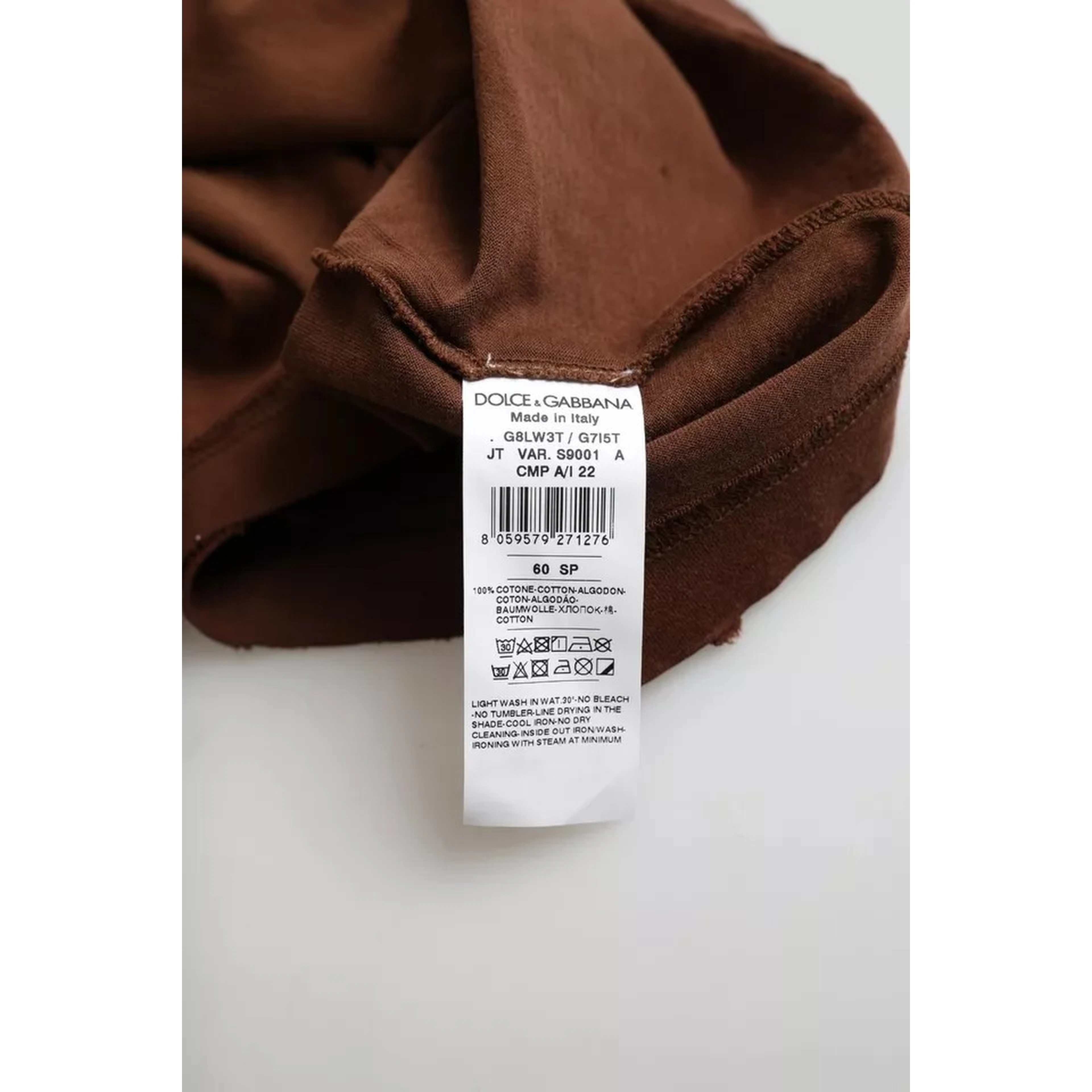 Brown Color Splash Cotton Crew Neck T-shirt