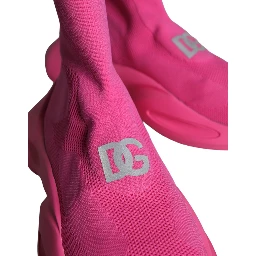 Pink Logo Print Slip On Socks Sneakers Shoes