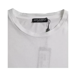 White Cotton Round Neck Short Sleeve T-shirt