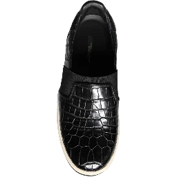 Black Leather Loafers Slippers Casual Shoes