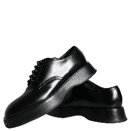 Black Calf Leather Derby Formal Dress Shoes