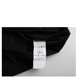 Black Silk Round Neck Short Sleeve T-shirt
