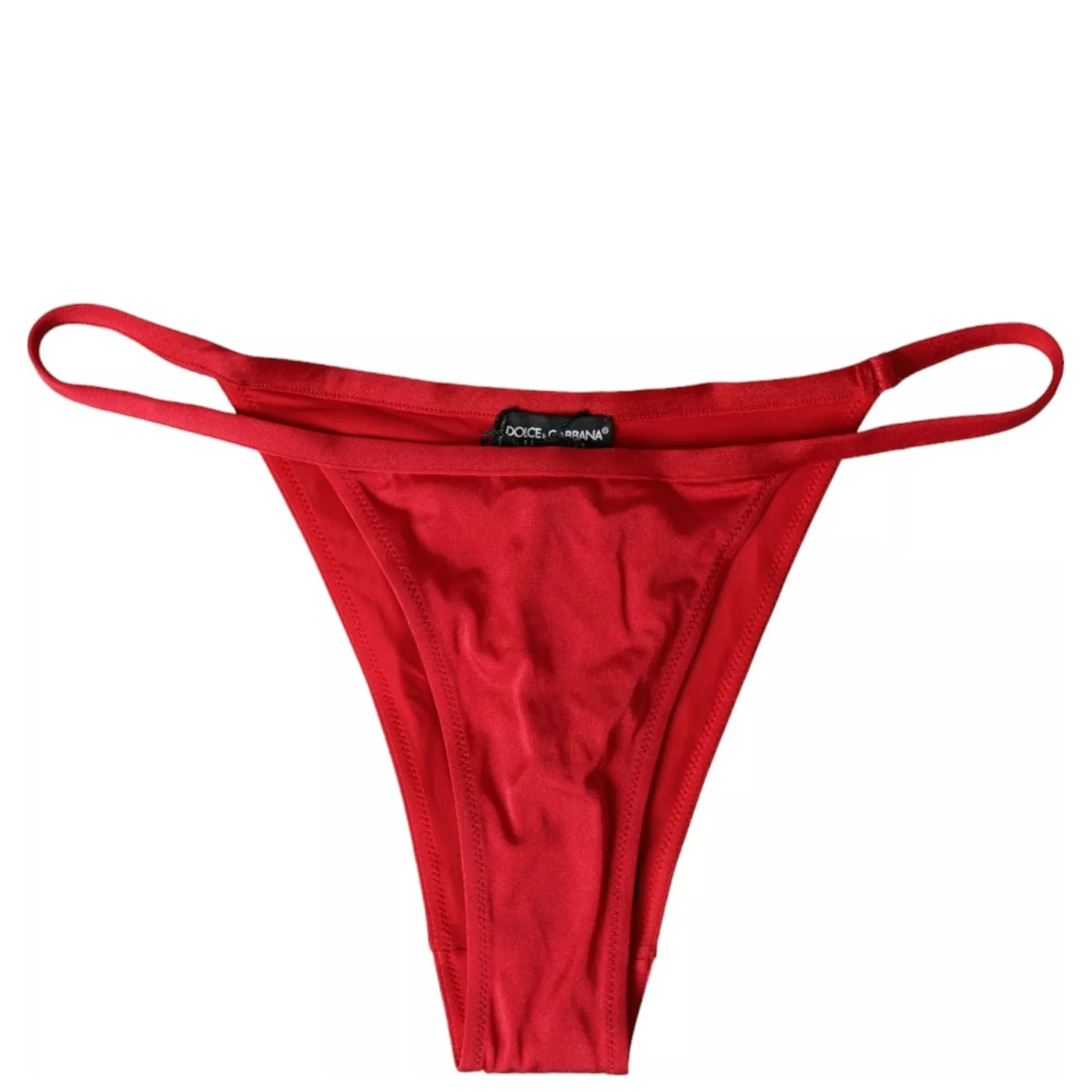 Red Nylon Stretch Beachwear Swimwear Bottom Bikini