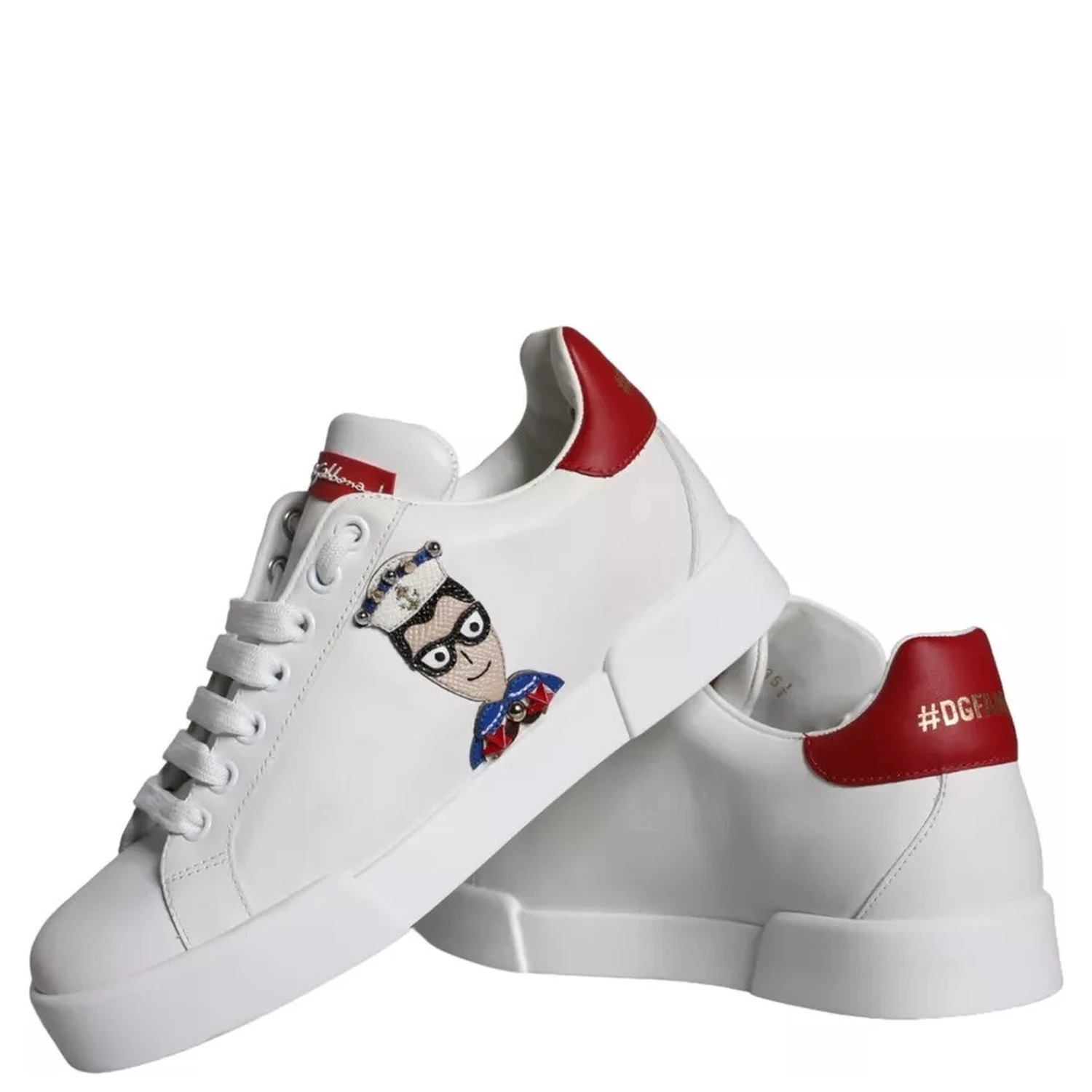 White Patch Calfskin Nappa Portofino Sneakers Shoes