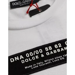 White Cotton DG Applique Men Casual T-shirt