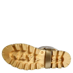 Metallic Gold Rubber PVC Rain Boots Shoes