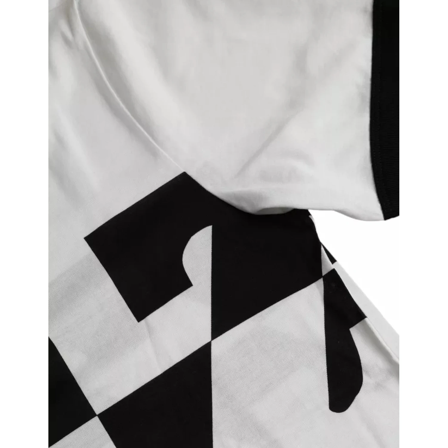 Black White Jazz Print Cotton Short Sleeves T-shirt