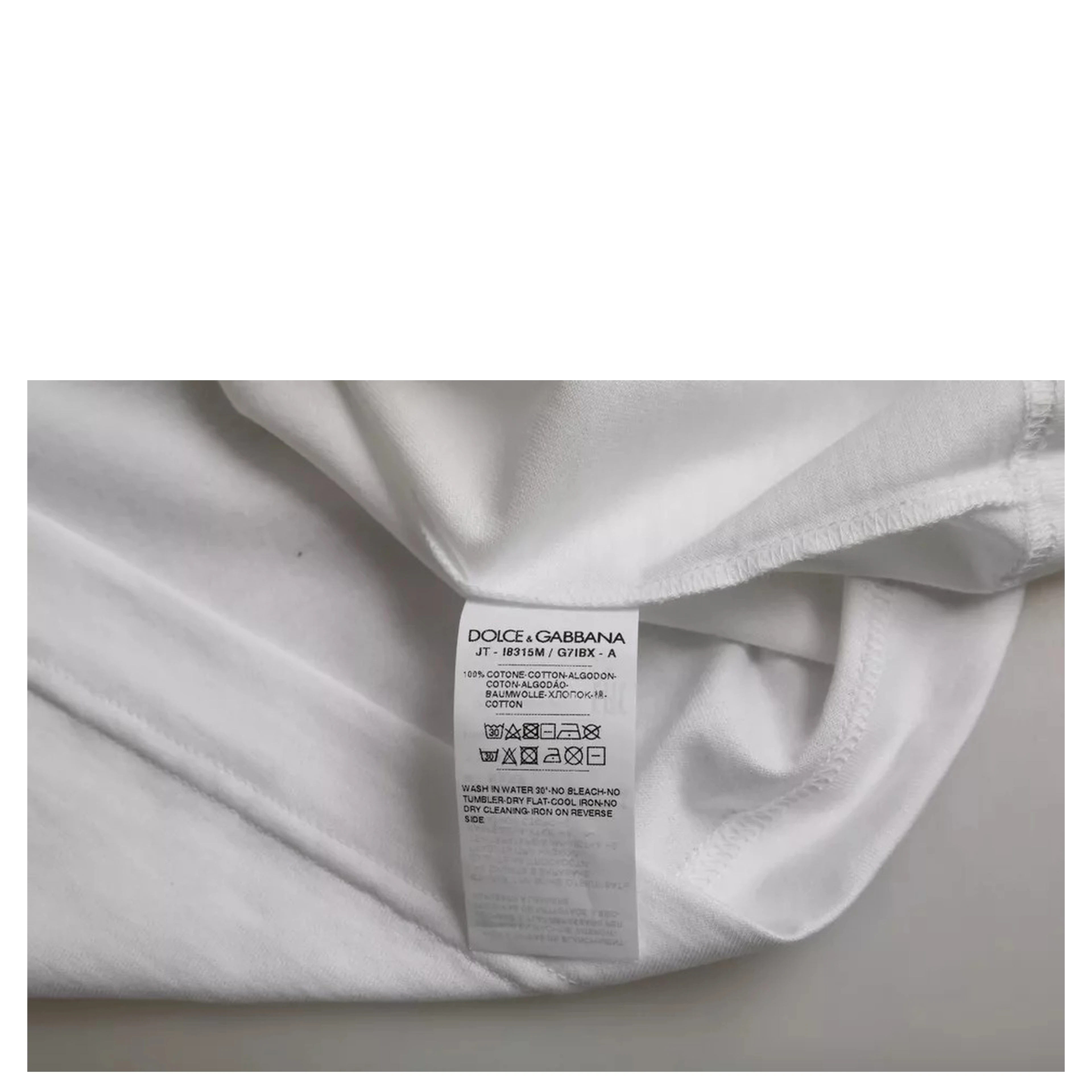 White Cotton Round Neck Short Sleeves T-shirt